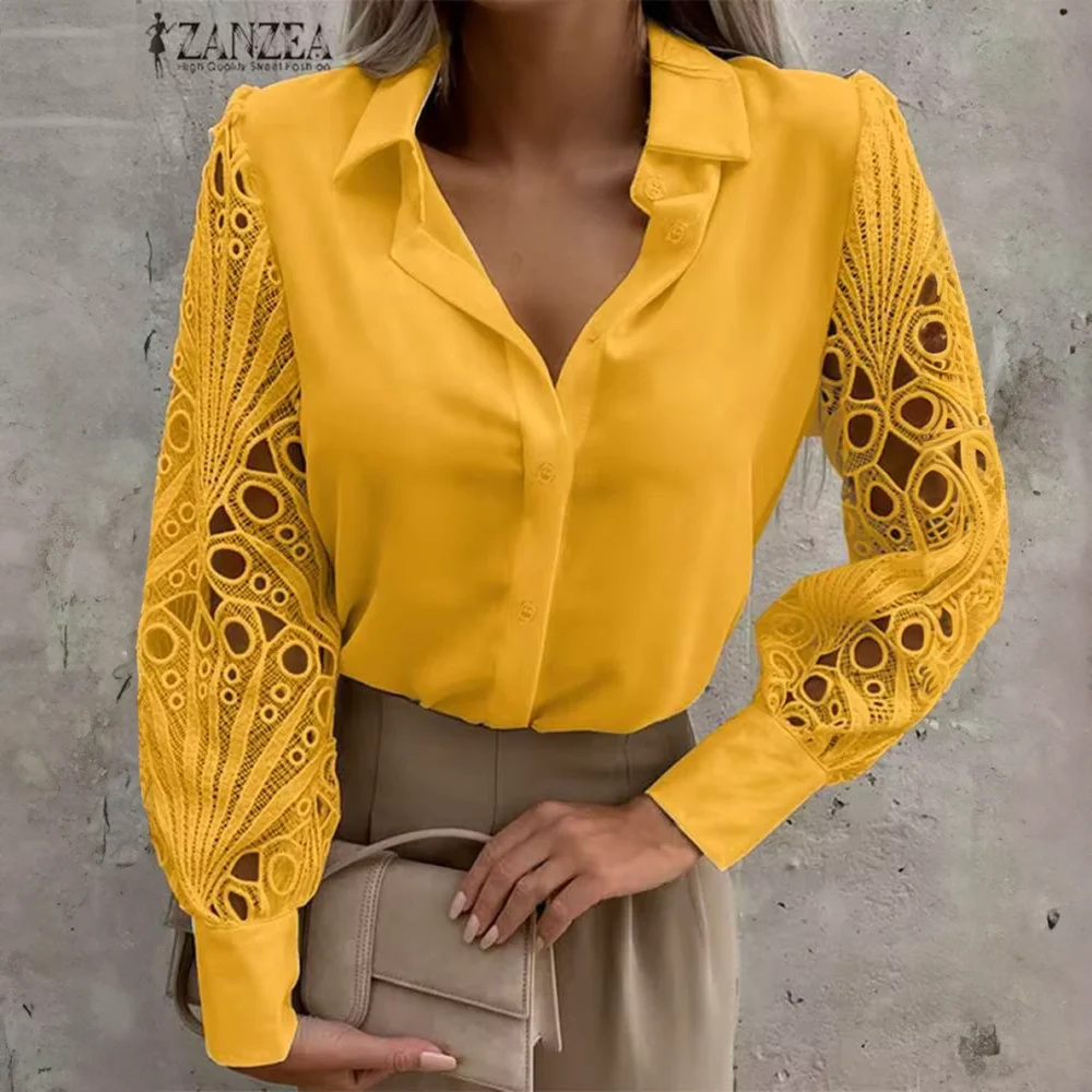 Woman in a yellow blouse