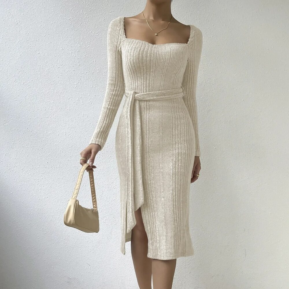 Elegant Square Neck Dress for Women - Image 4