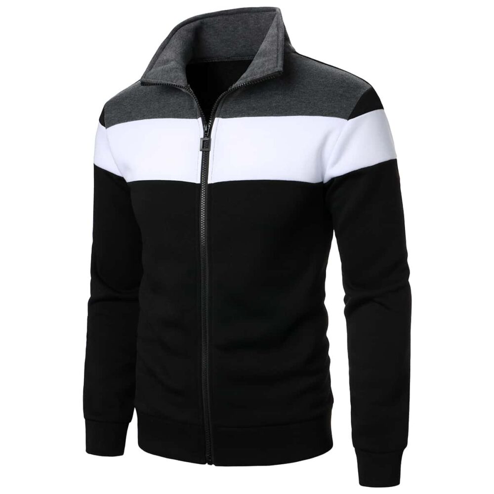 Men Color Block Zip Up Sweatshirt